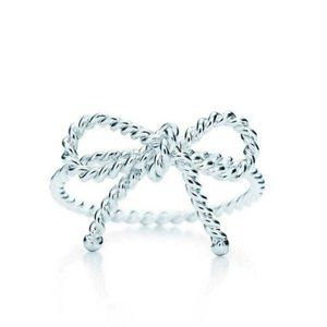 Tiffany & Co. Silver Sterling Braided Bow Ring 7.5
